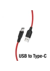 HOCO X21 Plus USB to Type-C 3A Silikon Hızlı Şarj ve Data Kablosu