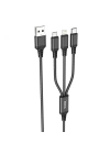 HOCO X76 3in1 Type-C + iPhone Lightning + Micro USB 2A Şarj Kablosu