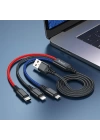 HOCO X76 3in1 Type-C + iPhone Lightning + Micro USB 2A Şarj Kablosu