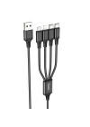 Hoco X76 4in1 Çift Type-C + Lightning + Micro Usb Şarj ve Data Kablosu 1M