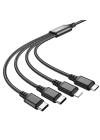 Hoco X76 4in1 Çift Type-C + Lightning + Micro Usb Şarj ve Data Kablosu 1M