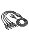 Hoco X76 4in1 Çift Type-C + Lightning + Micro Usb Şarj ve Data Kablosu 1M