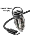 HOCO Z53A Vision PD30W Type-C + USB QC3.0 Girişli Araç Çakmaklık Hızlı Şarj Aleti + Type-C to Type-C