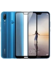 Huawei P20 Lite Zore Kenarları Kırılmaya Dayanıklı Cam Ekran Koruyucu