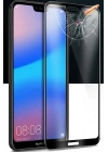 Huawei P20 Lite Zore Kenarları Kırılmaya Dayanıklı Cam Ekran Koruyucu