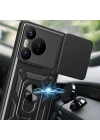 Huawei Pura 70 5G Kılıf Magnetik Standlı Kamera Korumalı Zore Sürgülü Vega Kapak