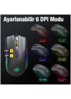 HXSJ A869 7200DPI Ayarlanabilir RGB Işık Gaming Oyuncu Mouse