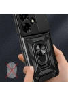 İnfinix Hot 30 Kılıf Magnetik Standlı Kamera Korumalı Zore Sürgülü Vega Kapak