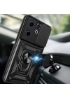 İnfinix Hot 40i Kılıf Magnetik Standlı Kamera Korumalı Zore Sürgülü Vega Kapak