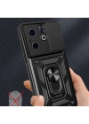 İnfinix Hot 40i Kılıf Magnetik Standlı Kamera Korumalı Zore Sürgülü Vega Kapak
