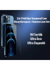 İPhone 12 Pro 2İN1 Full Glue Tempered Cam Ekran Koruyucu +Kamera Lens Set