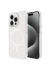 iPhone 15 Pro Kılıf Zore M-safe Şarj Özellikli Simli Şeffaf Arka Yüzey Erdos Silikon Kapak