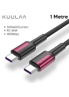 KUULAA Type C Type-C PD 60W QC4.0 Hızlı Şarj ve Data Kablosu 1Metre