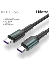 KUULAA Type C Type-C PD 60W QC4.0 Hızlı Şarj ve Data Kablosu 1Metre