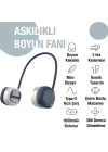 MEMO G02 Boyun Askılıklı Mini Fan Taşınabilir Şarjlı Soğutucu Boyun Fanı