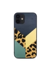 More TR Apple iPhone 12 Kılıf Kajsa Glamorous Serisi Leopard Combo Kapak