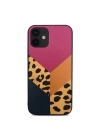 More TR Apple iPhone 12 Kılıf Kajsa Glamorous Serisi Leopard Combo Kapak