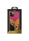 More TR Apple iPhone 12 Kılıf Kajsa Glamorous Serisi Leopard Combo Kapak