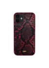 More TR Apple iPhone 12 Kılıf Kajsa Glamorous Serisi Snake Pattern Kapak