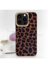 More TR Apple iPhone 13 Kılıf Kajsa Glamorous Serisi Leopard Combo Kapak