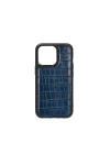 More TR Apple iPhone 13 Kılıf Wiwu Croco Pattern Calfskin Orjinal Deri Kapak