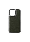 More TR Apple iPhone 13 Mini Kılıf Wiwu Genuine Leather Silver Calfskin Orjinal Deri Kapak