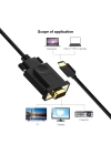 More TR Qgeem QG-UA17 Type-C to VGA Adaptörü Yüksek Çözünürlüklü Dönüştürücü Kablo 1080p 60Hz 3 metre