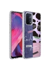 Oppo A74 4G Kılıf Airbag Kenarlı Renkli Desenli Silikon Zore Elegans Kapak