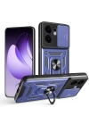 Oppo Reno 13F 5G Kılıf Magnetik Standlı Kamera Korumalı Zore Sürgülü Vega Kapak