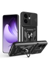 Oppo Reno 13F 5G Kılıf Magnetik Standlı Kamera Korumalı Zore Sürgülü Vega Kapak