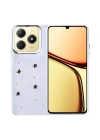 Realme C61 Kılıf Airbag Tasarımlı Simli Şeffaf Zore Kutup Kapak