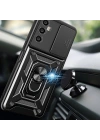 Realme C65 4G Kılıf Magnetik Standlı Kamera Korumalı Zore Sürgülü Vega Kapak