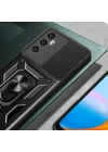 Realme C65 4G Kılıf Magnetik Standlı Kamera Korumalı Zore Sürgülü Vega Kapak