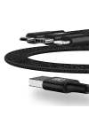 Recci RCS-D120 Fast Wind Serisi 3in1 USB-A to Lightning – Type-C – Micro Şarj ve Data Kablosu 1.2M