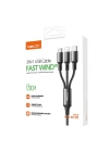 Recci RCS-D120 Fast Wind Serisi 3in1 USB-A to Lightning – Type-C – Micro Şarj ve Data Kablosu 1.2M