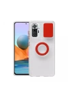 Redmi Note 10 Pro-Pro Max Kılıf Sürgülü Kamera Lens Korumalı Yüzük Standlı Silikon Kılıf