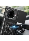 Tecno Camon 30 Pro 5G Kılıf Magnetik Standlı Kamera Korumalı Zore Sürgülü Vega Kapak