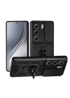 Tecno Camon 40 5G Kılıf Magnetik Standlı Kamera Korumalı Zore Sürgülü Vega Kapak