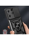 Tecno Spark 10 Pro Kılıf Magnetik Standlı Kamera Korumalı Zore Sürgülü Vega Kapak