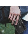 Tecno Spark 8C Kılıf Magnetik Standlı Kamera Korumalı Zore Sürgülü Vega Kapak