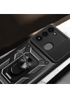 Tecno Spark 8C Kılıf Magnetik Standlı Kamera Korumalı Zore Sürgülü Vega Kapak