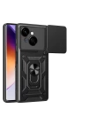 Tecno Spark Go 1 2025 Kılıf Magnetik Standlı Kamera Korumalı Zore Sürgülü Vega Kapak