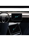 Tesla Yeni Model Y 2in1 Araç Multimedya Ekran Koruyucu Uygulama Aparatlı Zore Premium Mat Temperli Cam Ekran Koruyucu