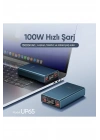Ultimate UP65 15000mAh 100W Süper Hızlı Şarj Cihazı - Laptop Şarj Edebilir Powerbank - Lacivert