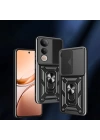 Vivo V50 Lite 4G Kılıf Magnetik Standlı Kamera Korumalı Zore Sürgülü Vega Kapak