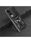 Vivo V50 Lite 4G Kılıf Magnetik Standlı Kamera Korumalı Zore Sürgülü Vega Kapak