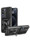 Vivo Y19S Kılıf Magnetik Standlı Kamera Korumalı Zore Sürgülü Vega Kapak