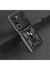 Vivo Y19S Kılıf Magnetik Standlı Kamera Korumalı Zore Sürgülü Vega Kapak