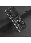 Vivo Y19S Kılıf Magnetik Standlı Kamera Korumalı Zore Sürgülü Vega Kapak