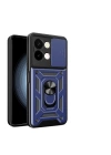 Vivo Y28 Kılıf Magnetik Standlı Kamera Korumalı Zore Sürgülü Vega Kapak